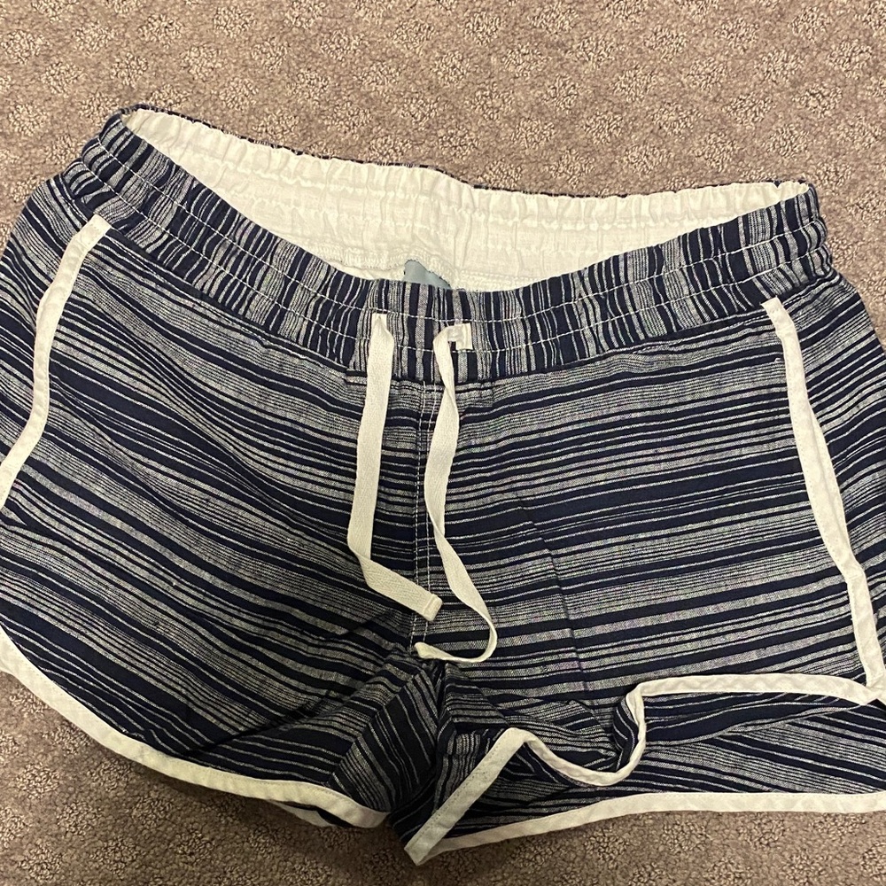 Athleta Navy Striped Athletic Shorts